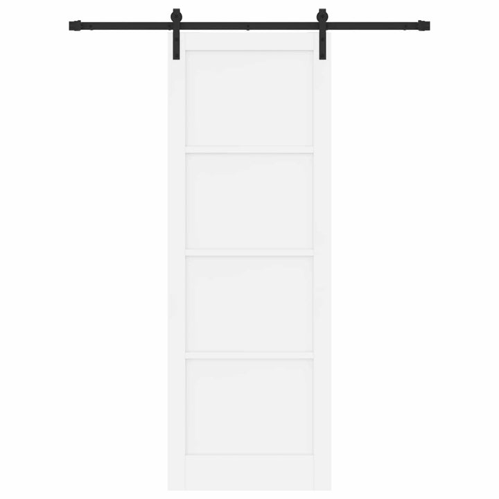 Skydedør Hvid og sort 83 x 232 cm Massivt fyrretræ