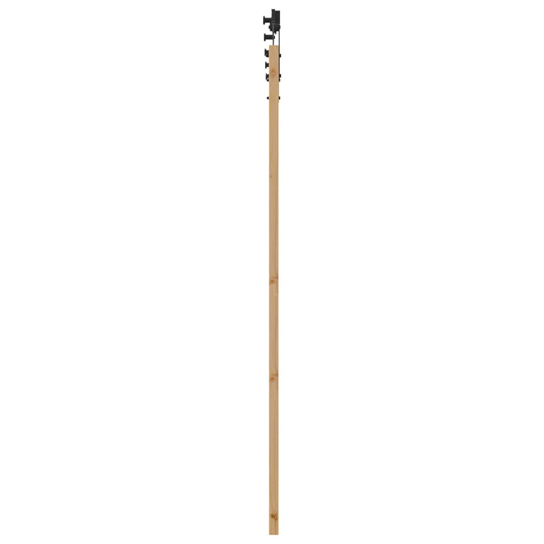 Skydedør Naturfarvet og sort 86 x 198,5 cm Massivt fyrretræ