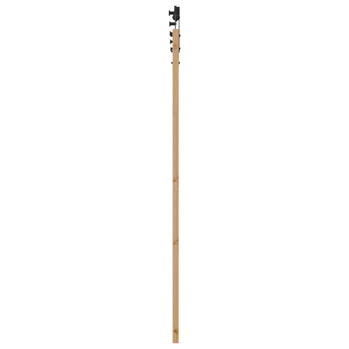 Skydedør Naturfarvet og sort 86 x 198,5 cm Massivt fyrretræ