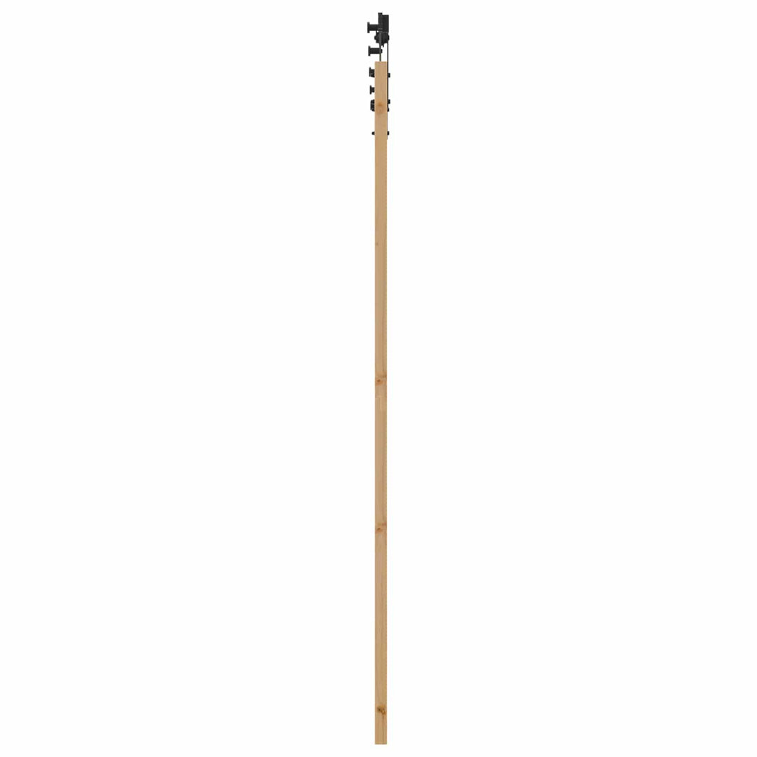 Skydedør Naturfarvet og sort 86 x 211 cm Massivt fyrretræ