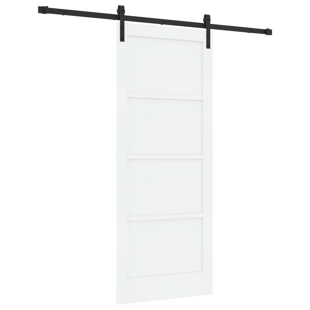 Skydedør Hvid og sort 83 x 202 cm Massivt fyrretræ