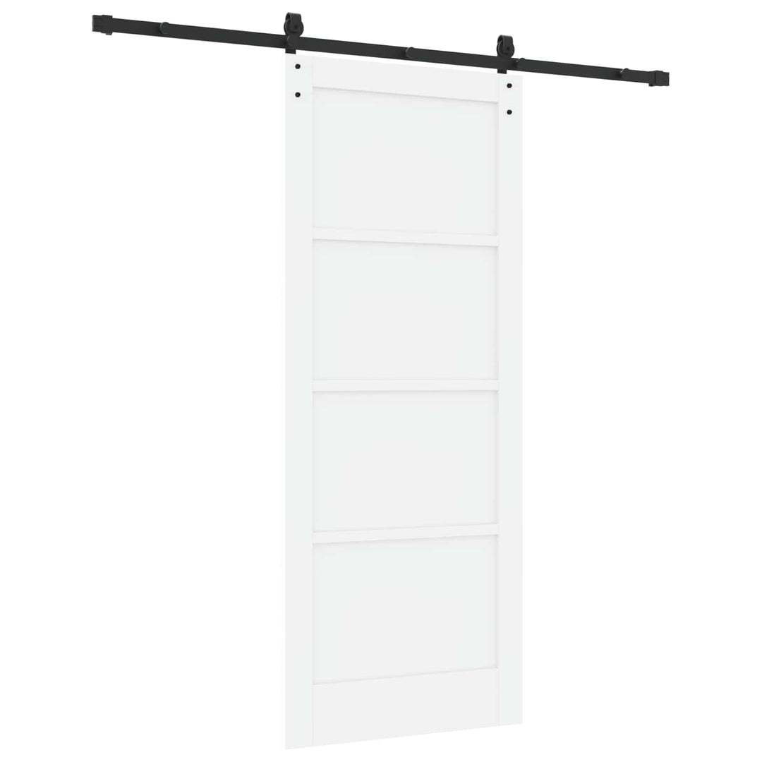 Skydedør Hvid og sort 83 x 202 cm Massivt fyrretræ