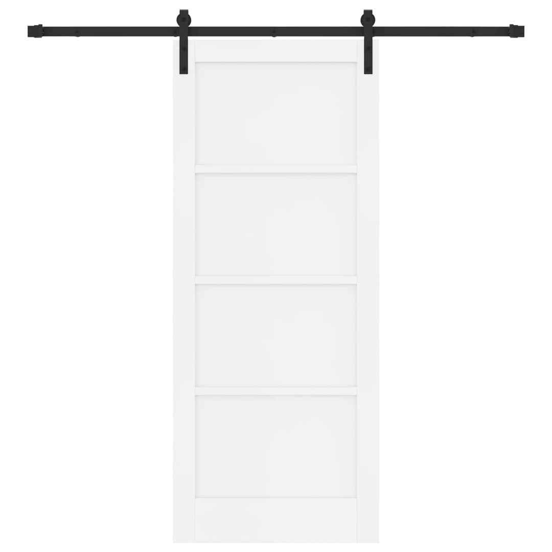 Skydedør Hvid og sort 83 x 202 cm Massivt fyrretræ