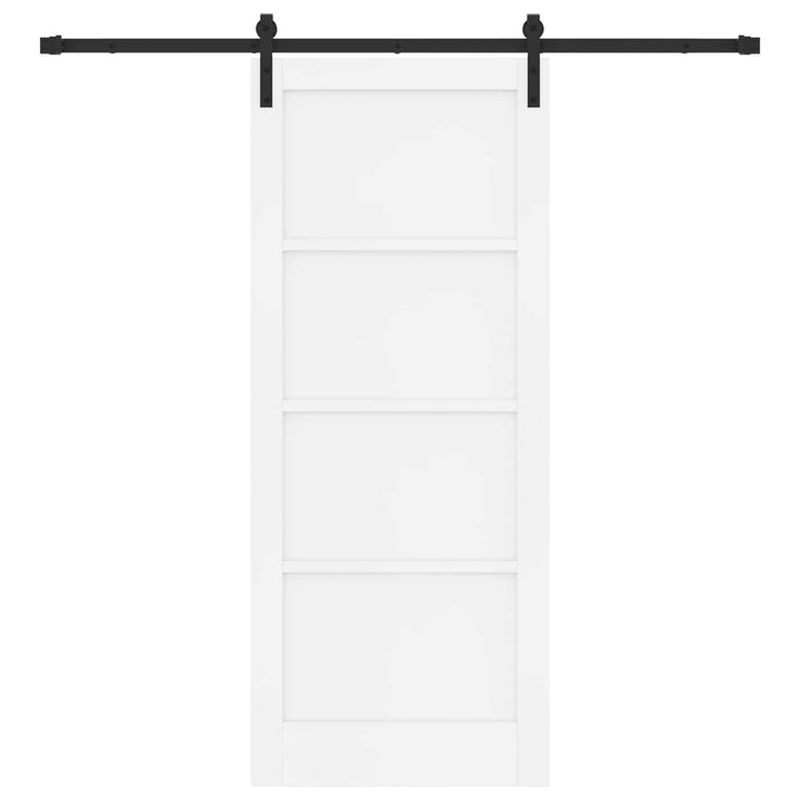 Skydedør Hvid og sort 83 x 202 cm Massivt fyrretræ