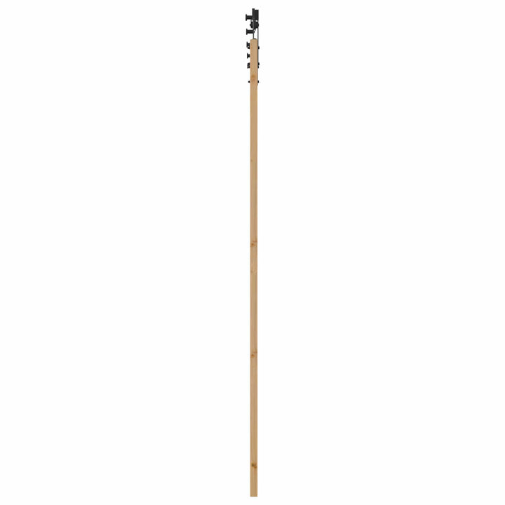 Skydedør Naturfarvet og sort 83 x 232 cm Massivt fyrretræ