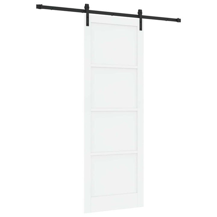 Skydedør Hvid og sort 83 x 232 cm Massivt fyrretræ