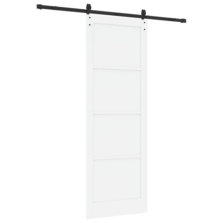Skydedør Hvid og sort 83 x 232 cm Massivt fyrretræ
