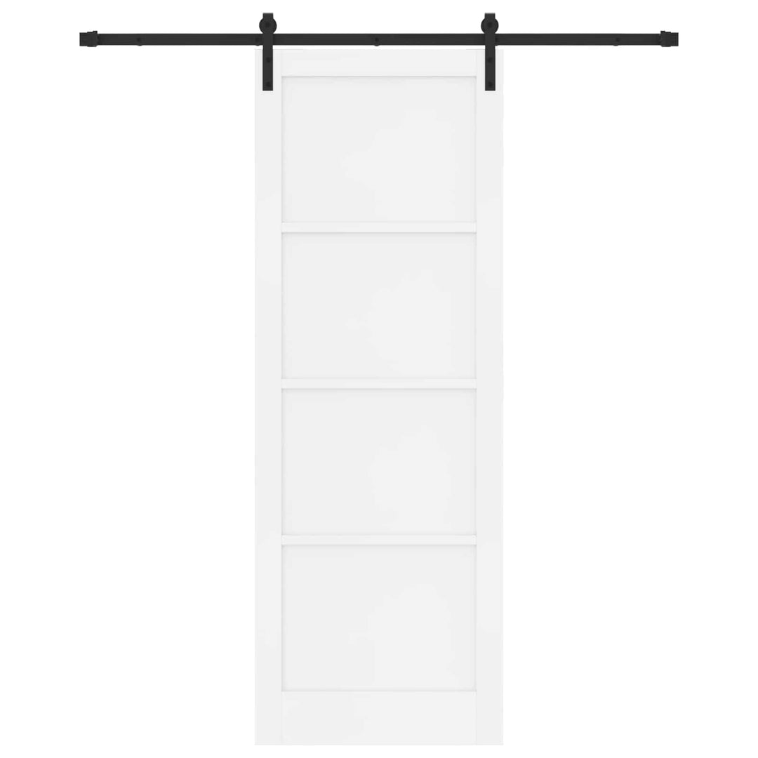 Skydedør Hvid og sort 83 x 232 cm Massivt fyrretræ