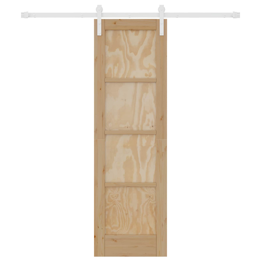 Skydedør Natur og hvid 61 x 198,5 cm Massivt fyrretræ