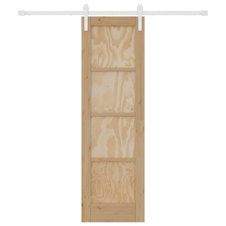 Skydedør Natur og hvid 61 x 198,5 cm Massivt fyrretræ