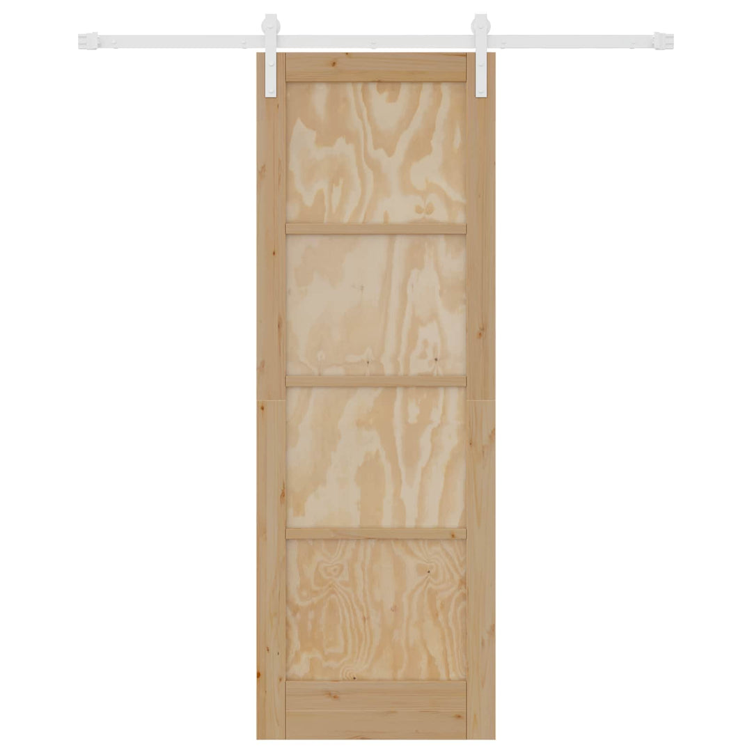 Skydedør Natur og hvid 73,5 x 211 cm Massivt fyrretræ