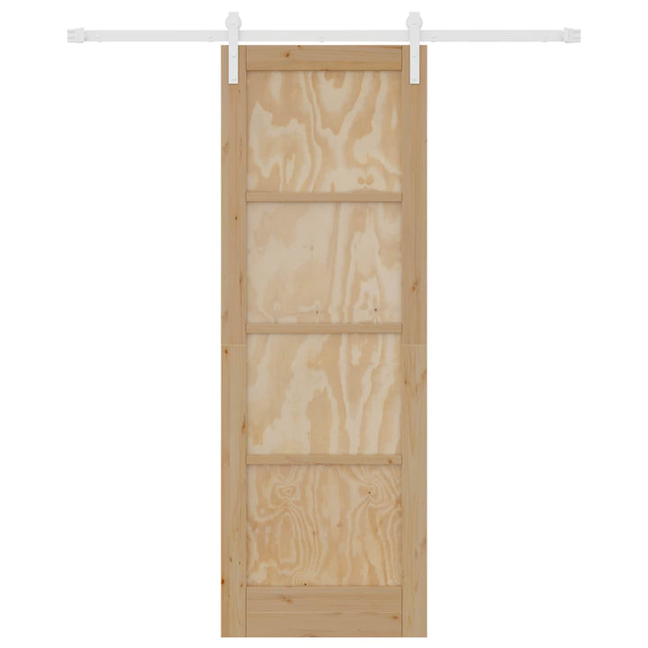 Skydedør Natur og hvid 73,5 x 211 cm Massivt fyrretræ