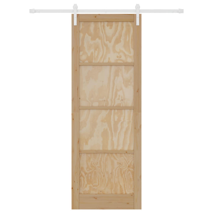 Skydedør Natur og hvid 83 x 232 cm Massivt fyrretræ