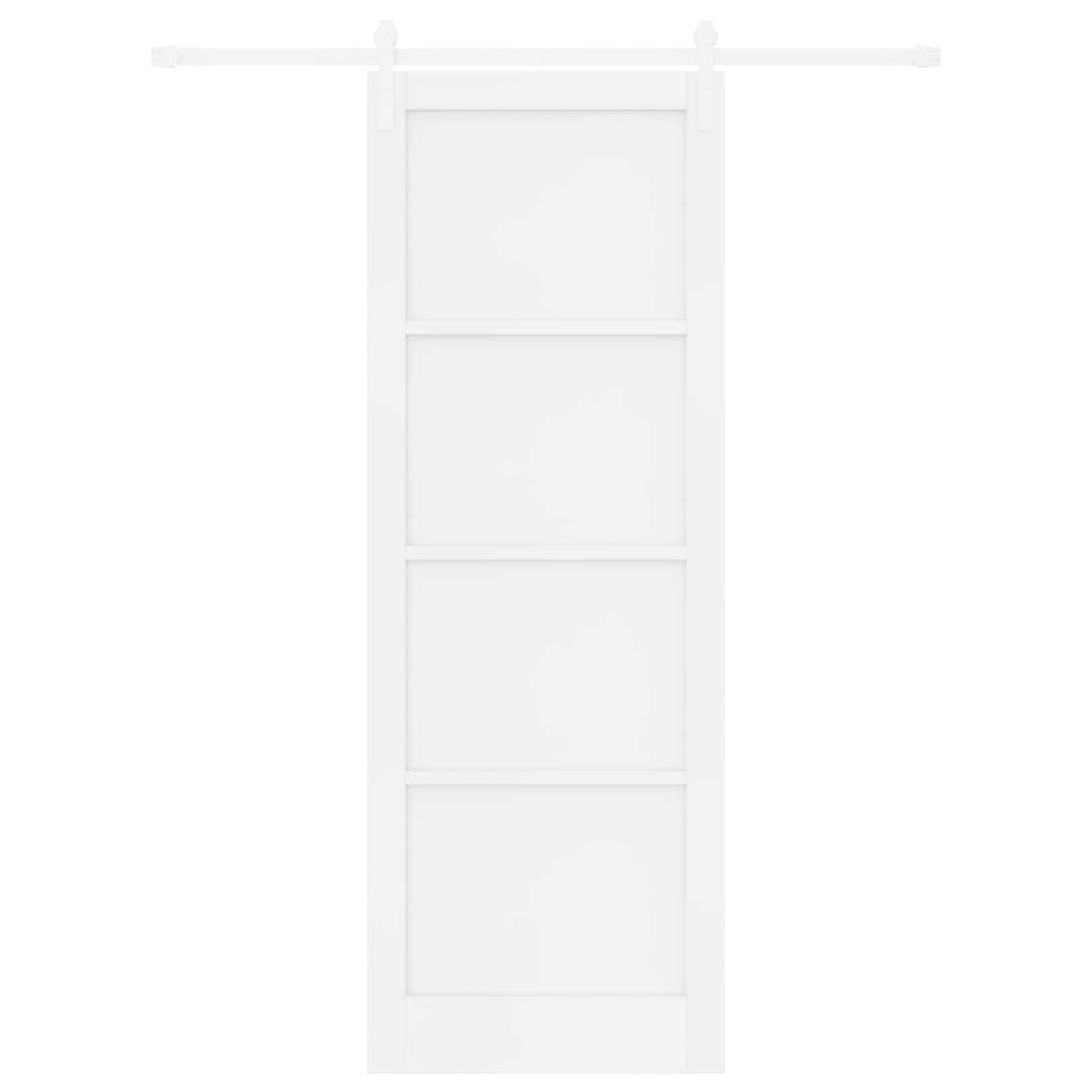 Skydedør Hvid 83 x 232 cm Massivt fyrretræ