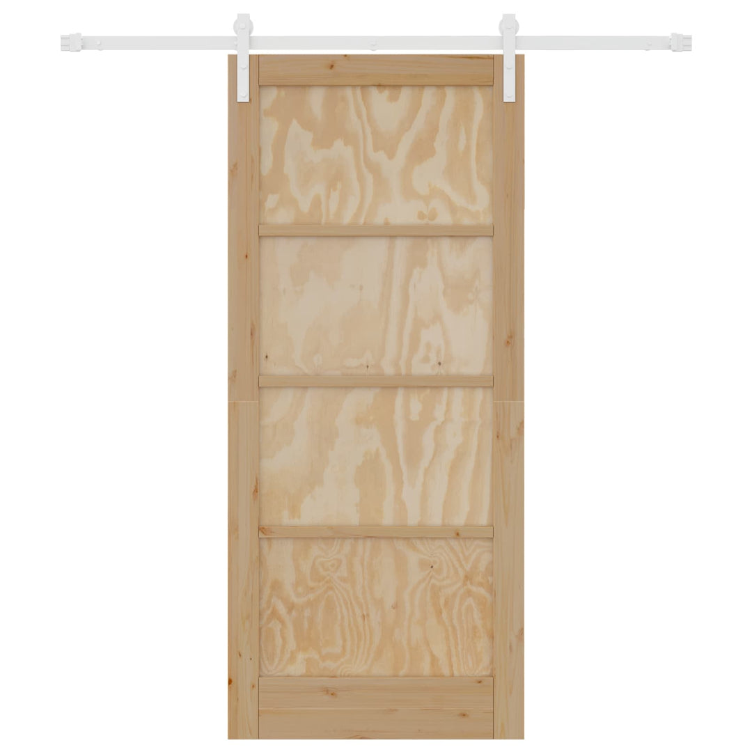 Skydedør Natur og hvid 86 x 198,5 cm Massivt fyrretræ