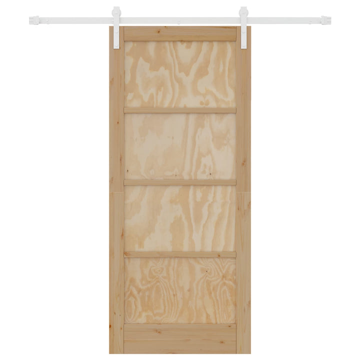 Skydedør Natur og hvid 86 x 198,5 cm Massivt fyrretræ