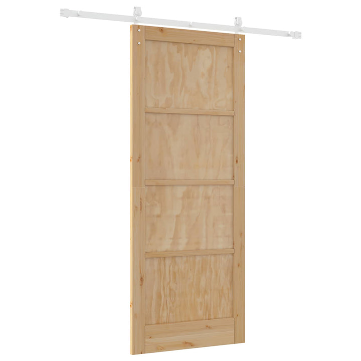 Skydedør Natur og hvid 86 x 211 cm Massivt fyrretræ