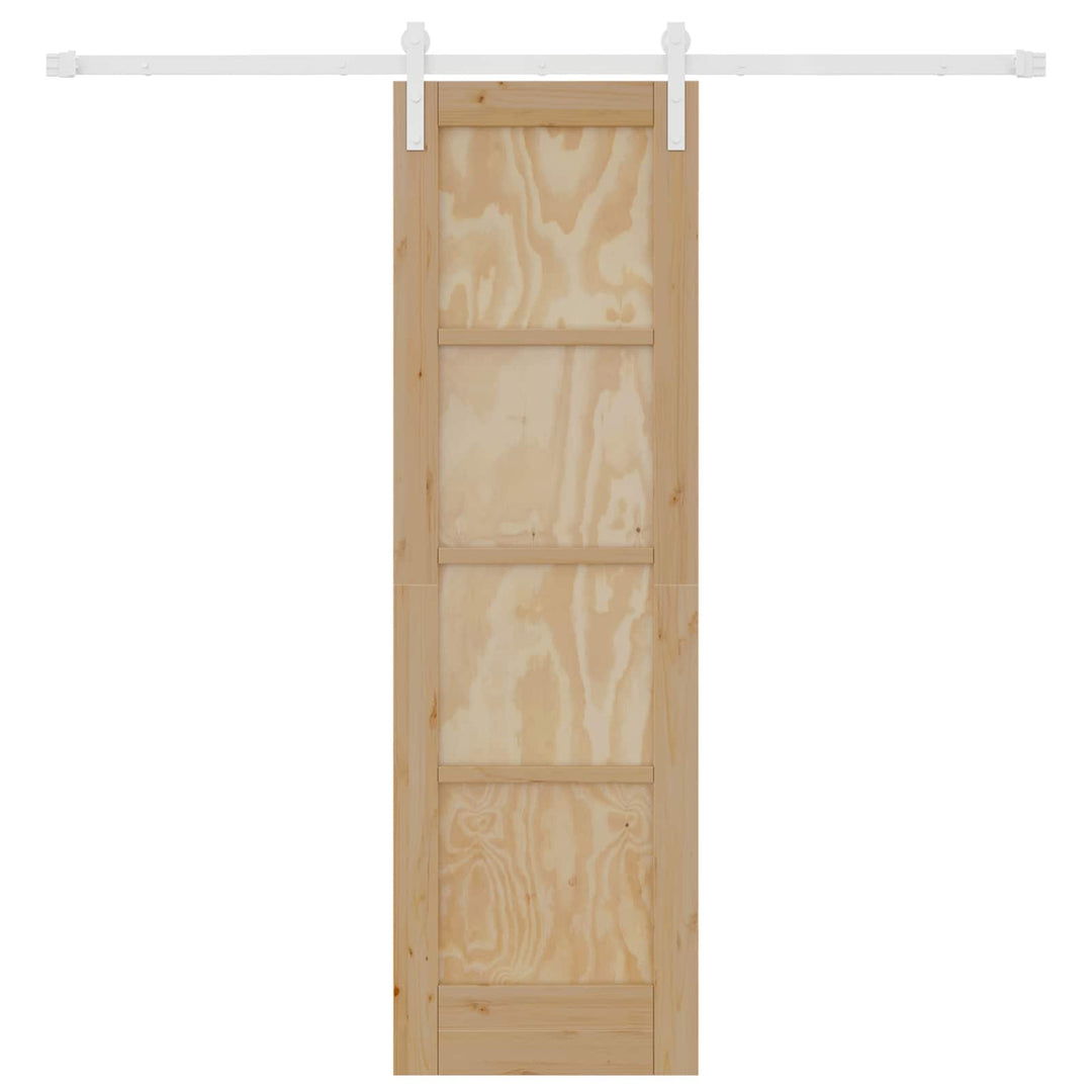 Skydedør Natur og hvid 61 x 198,5 cm Massivt fyrretræ