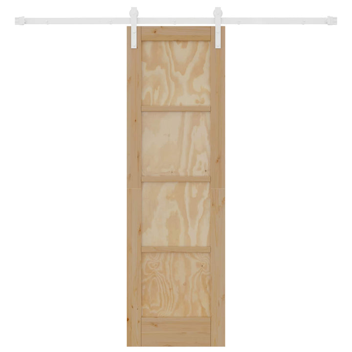 Skydedør Natur og hvid 61 x 198,5 cm Massivt fyrretræ