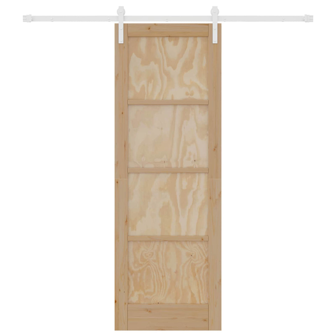 Skydedør Natur og hvid 73,5 x 211 cm Massivt fyrretræ