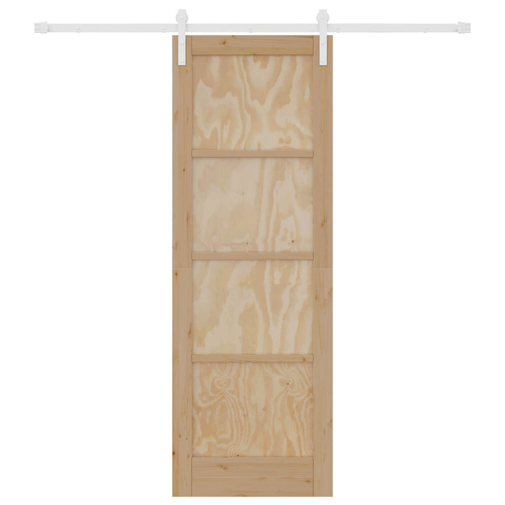 Skydedør Natur og hvid 73,5 x 211 cm Massivt fyrretræ