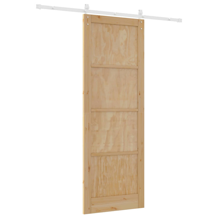 Skydedør Natur og hvid 83 x 232 cm Massivt fyrretræ