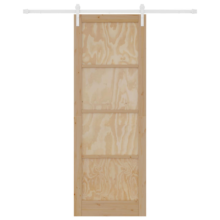 Skydedør Natur og hvid 83 x 232 cm Massivt fyrretræ