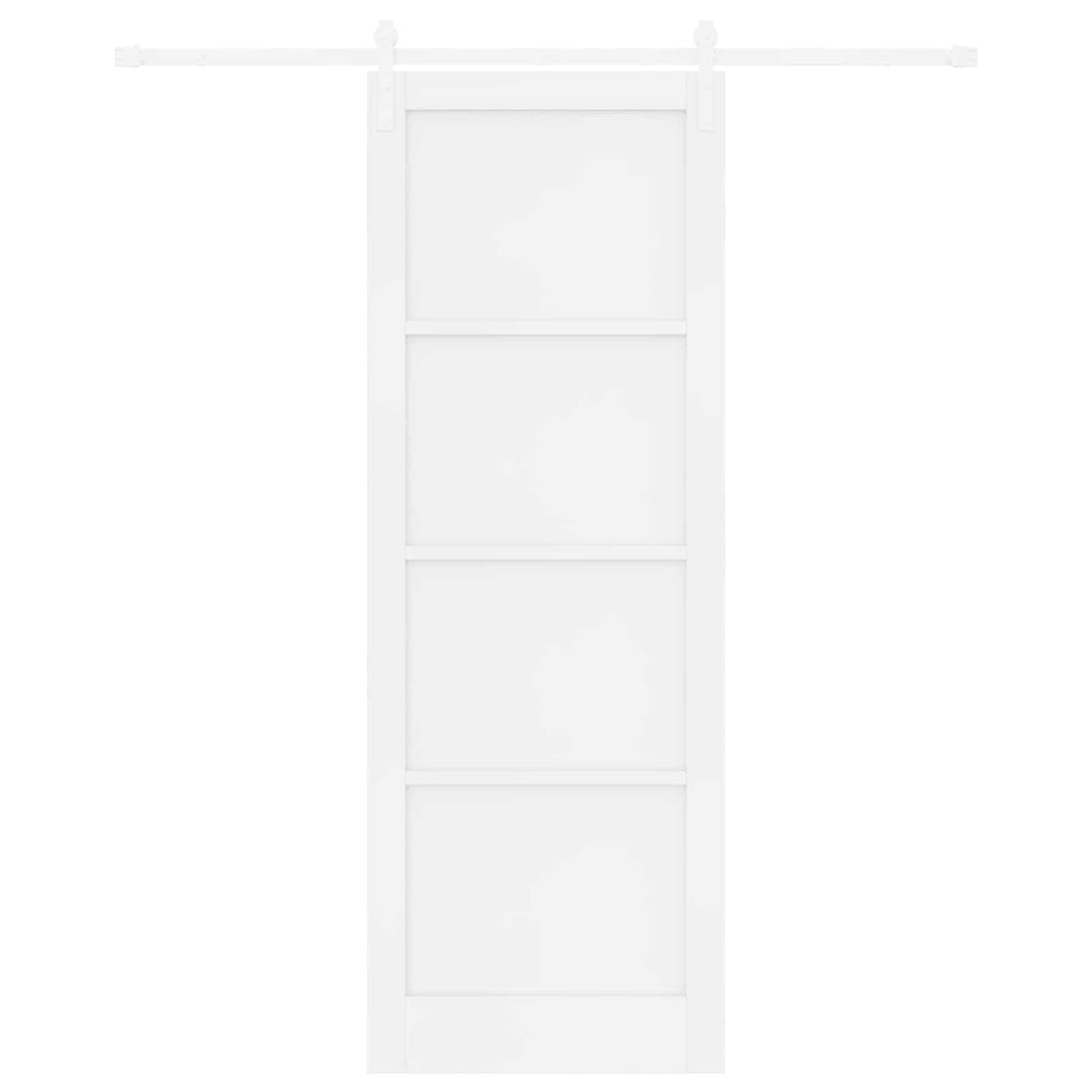 Skydedør Hvid 83 x 232 cm Massivt fyrretræ