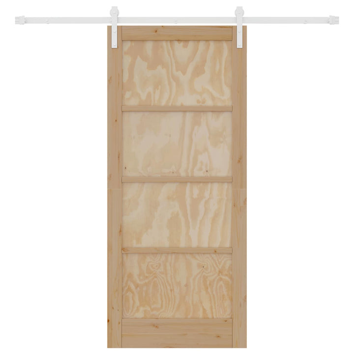 Skydedør Natur og hvid 86 x 198,5 cm Massivt fyrretræ