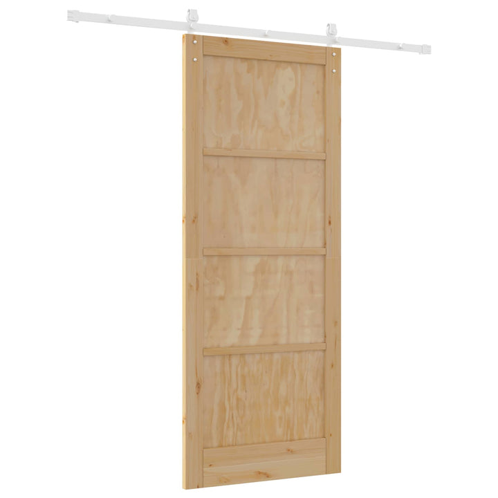 Skydedør Natur og hvid 86 x 211 cm Massivt fyrretræ