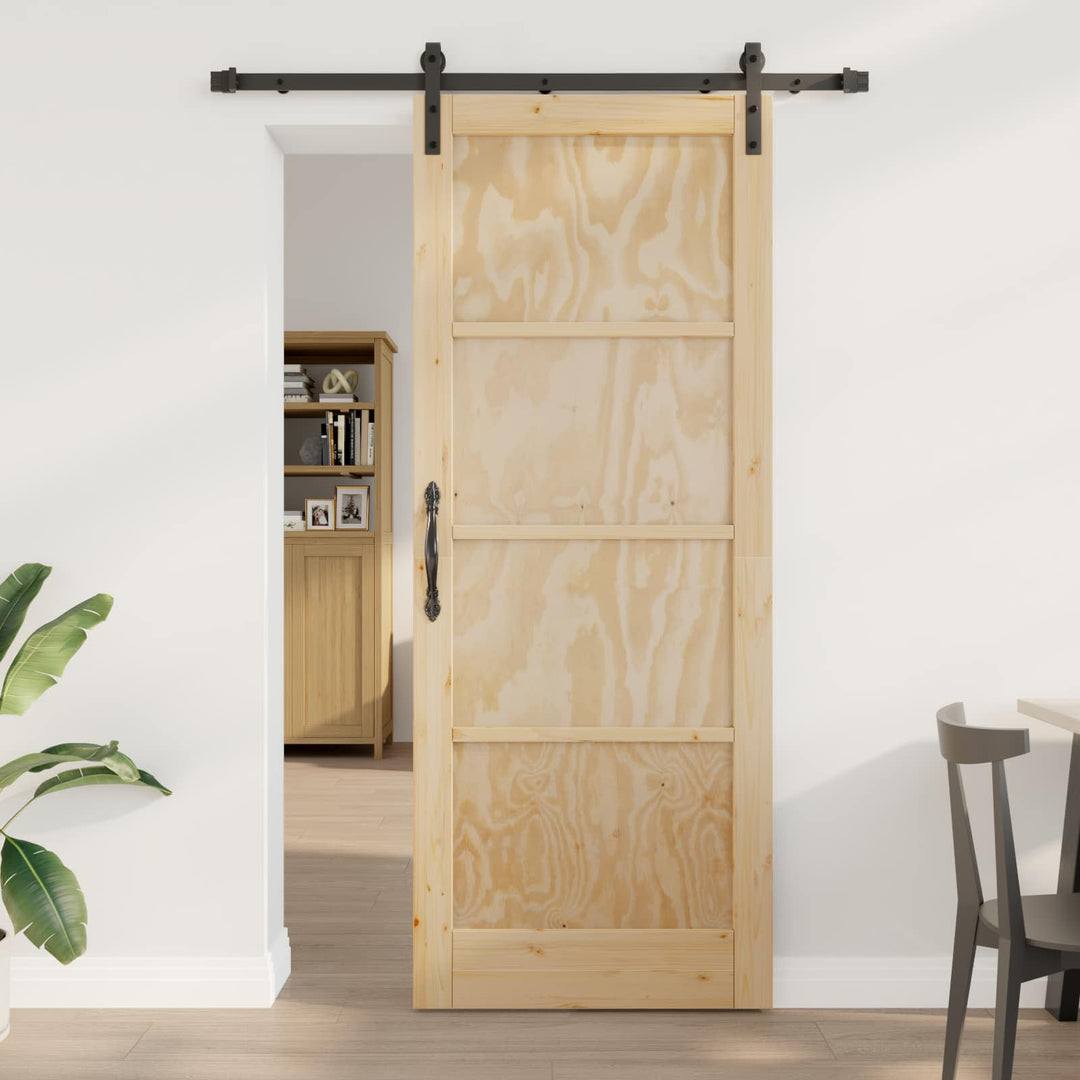 Skydedør Naturfarvet 83 x 211 cm Massivt fyrretræ