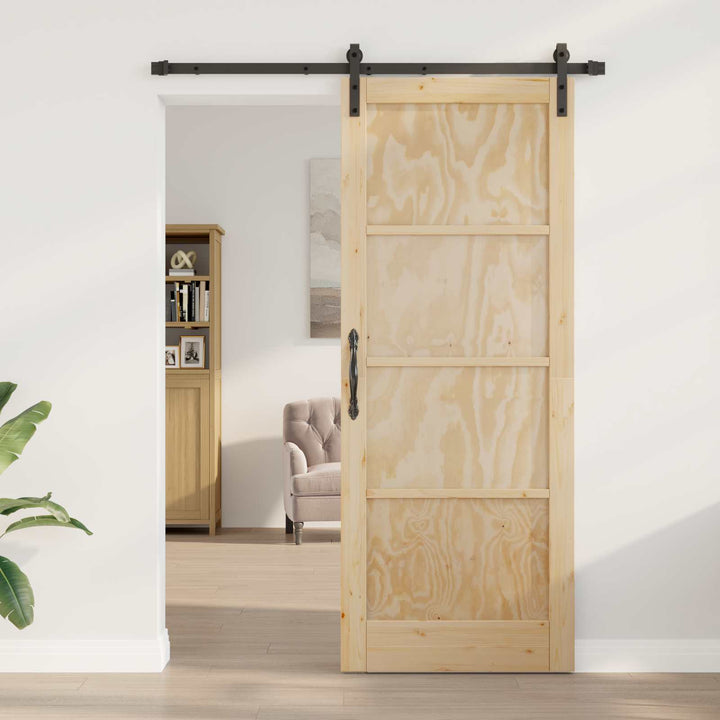 Skydedør Naturfarvet 83 x 211 cm Massivt fyrretræ