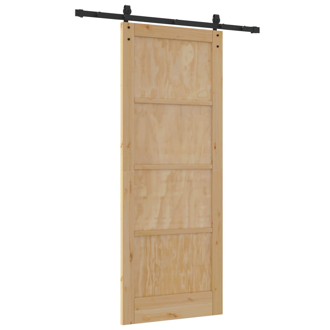 Skydedør Naturfarvet 83 x 211 cm Massivt fyrretræ