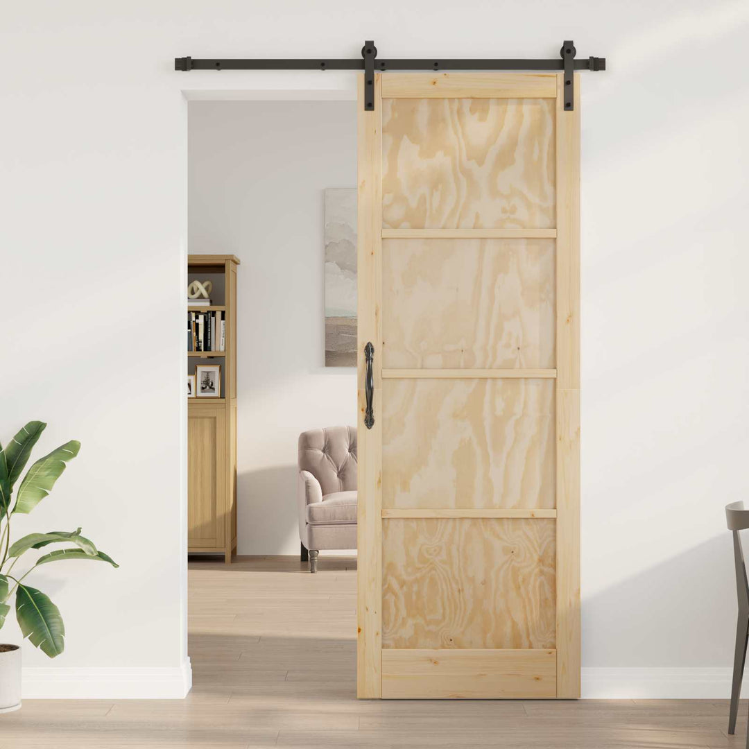 Skydedør Naturfarvet 83 x 232 cm Massivt fyrretræ