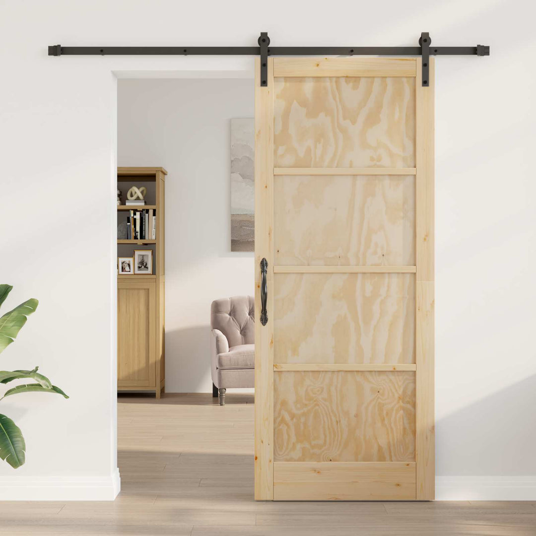 Skydedør Naturfarvet 86 x 211 cm Massivt fyrretræ