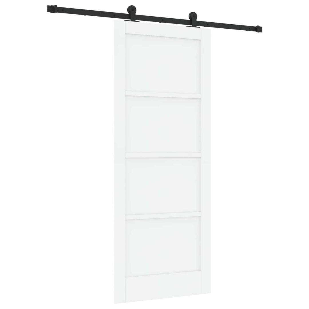 Skydedør Hvid og sort 83 x 202 cm Massivt fyrretræ