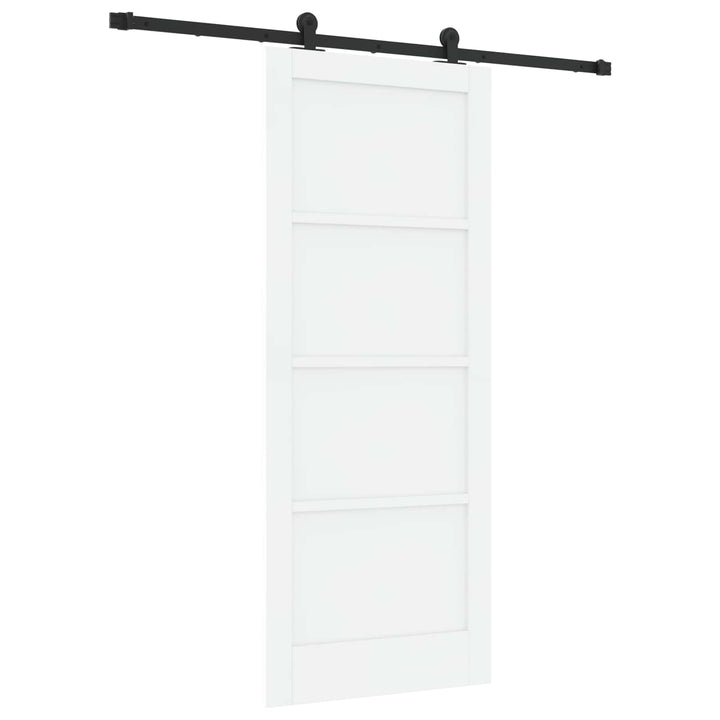 Skydedør Hvid og sort 83 x 202 cm Massivt fyrretræ
