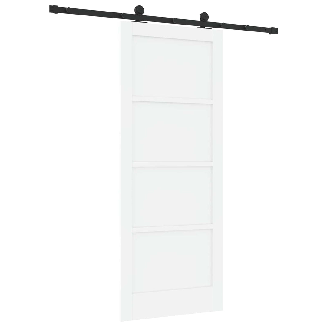 Skydedør Hvid og sort 83 x 202 cm Massivt fyrretræ