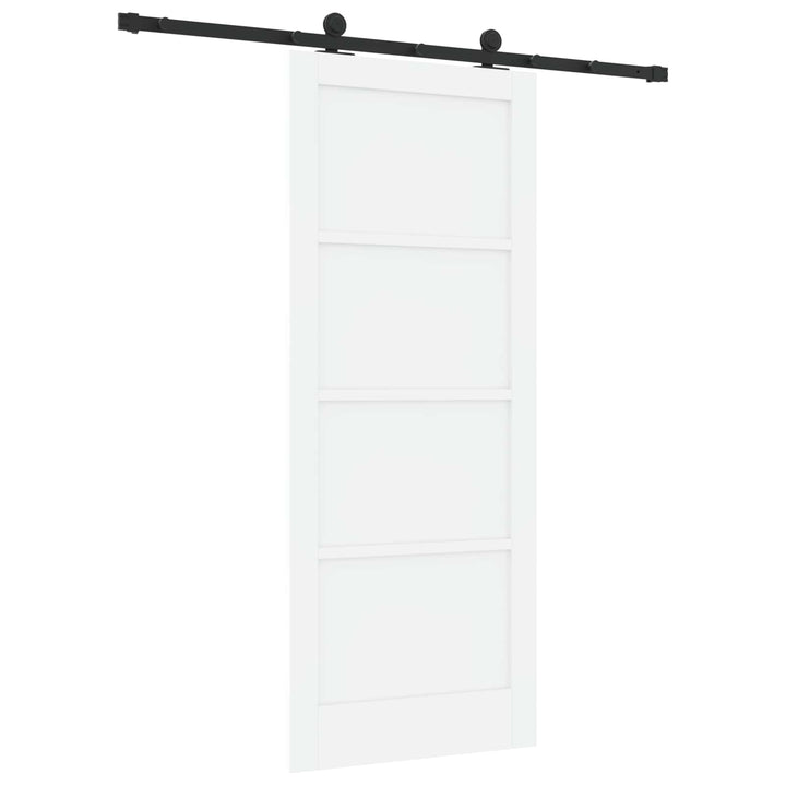 Skydedør Hvid og sort 83 x 202 cm Massivt fyrretræ