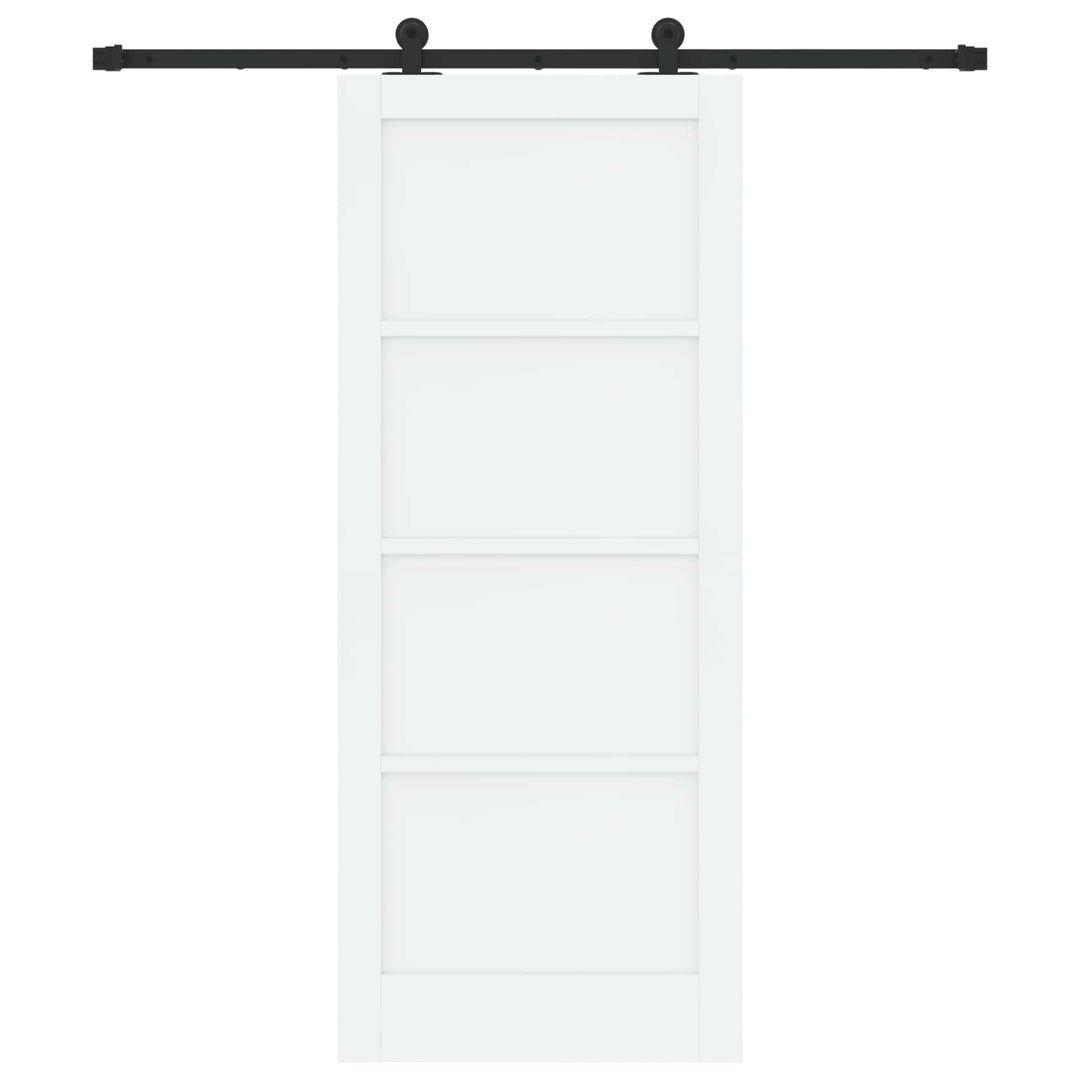 Skydedør Hvid og sort 83 x 202 cm Massivt fyrretræ