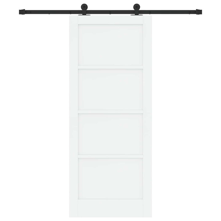 Skydedør Hvid og sort 83 x 202 cm Massivt fyrretræ
