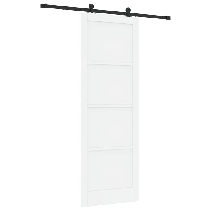 Skydedør Hvid og sort 83 x 232 cm Massivt fyrretræ