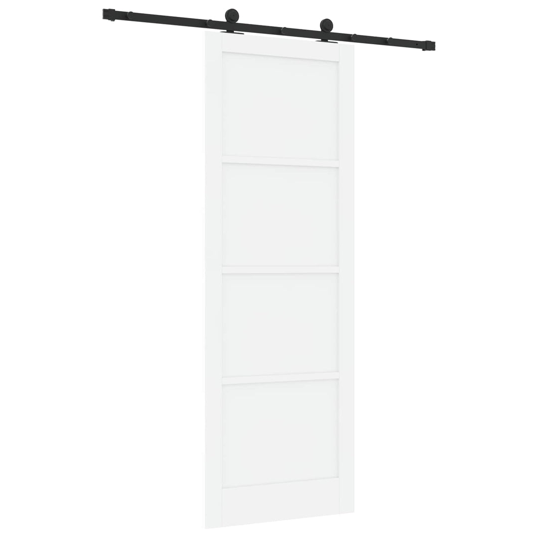 Skydedør Hvid og sort 83 x 232 cm Massivt fyrretræ