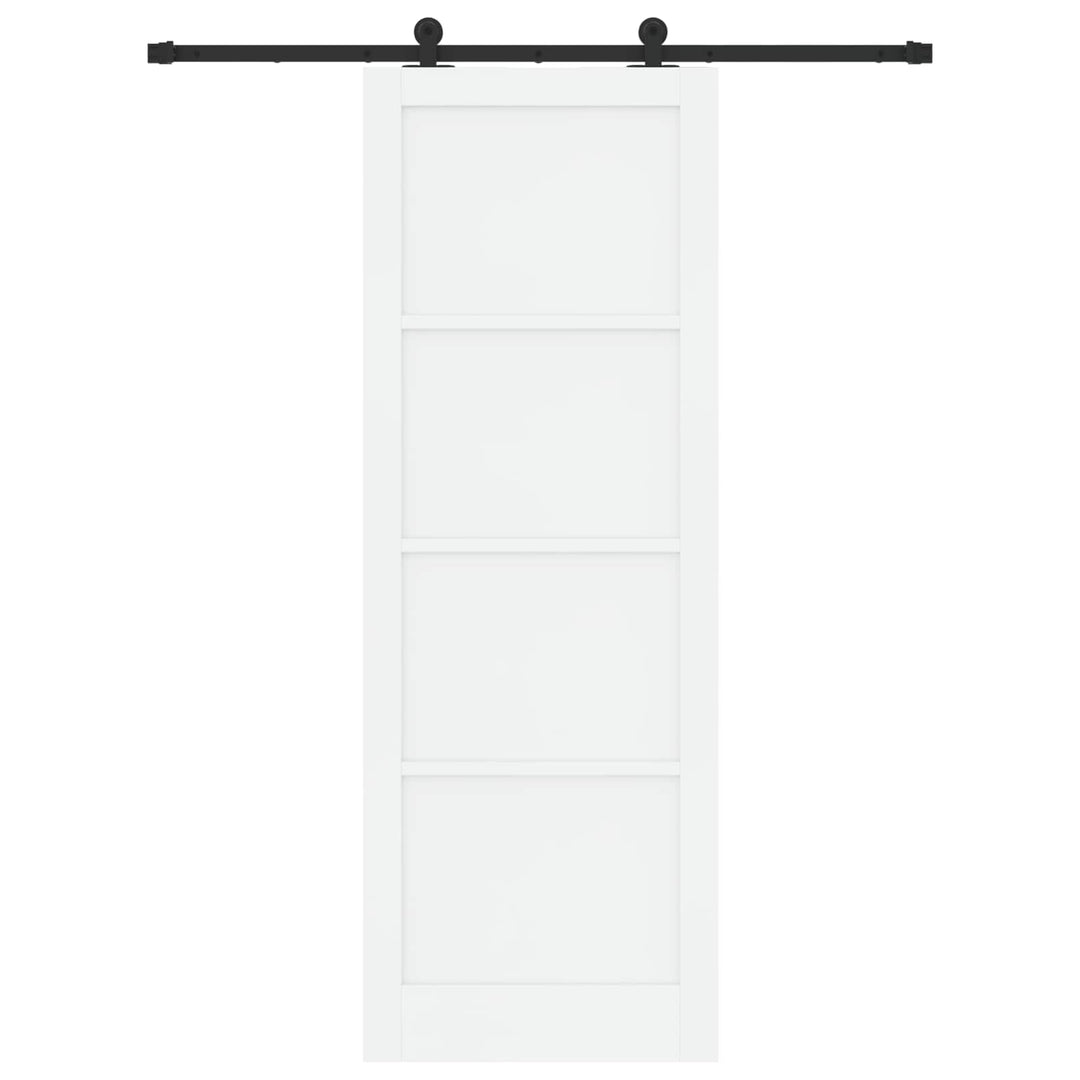 Skydedør Hvid og sort 83 x 232 cm Massivt fyrretræ