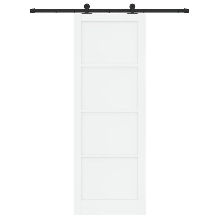 Skydedør Hvid og sort 83 x 232 cm Massivt fyrretræ