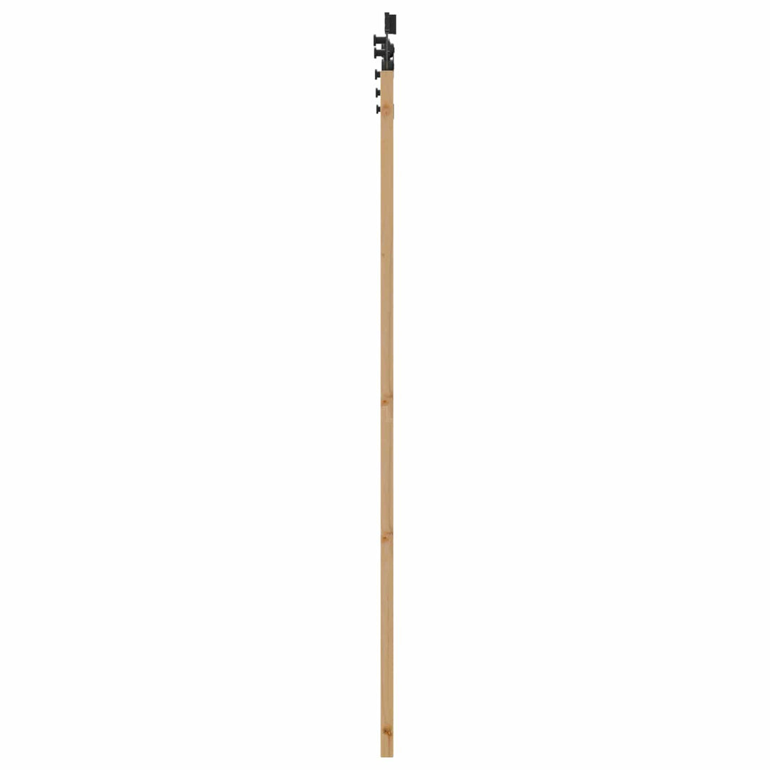 Skydedør Naturfarvet og sort 61 x 198,5 cm Massivt fyrretræ