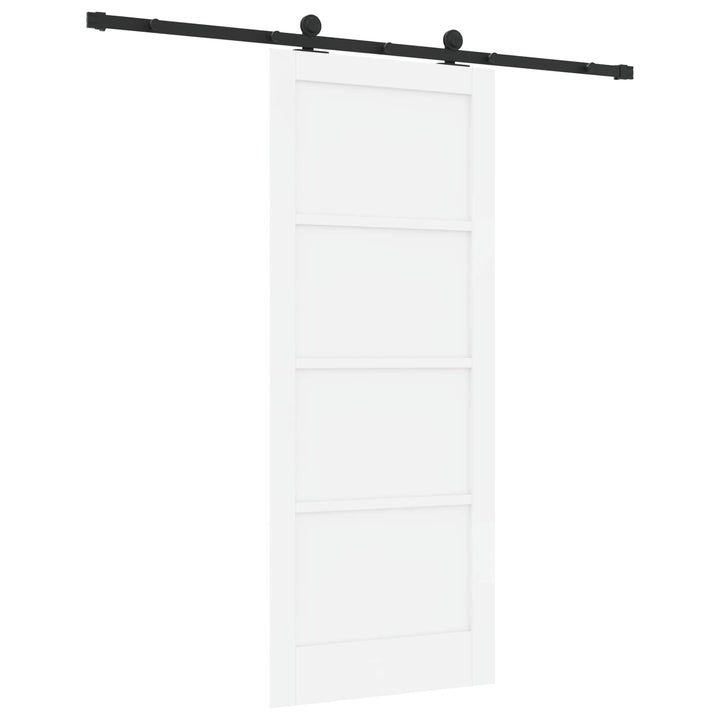 Skydedør Hvid og sort 83 x 202 cm Massivt fyrretræ