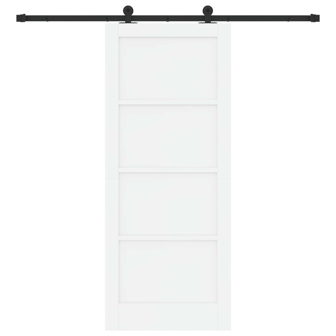 Skydedør Hvid og sort 83 x 202 cm Massivt fyrretræ