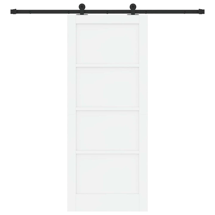 Skydedør Hvid og sort 83 x 202 cm Massivt fyrretræ