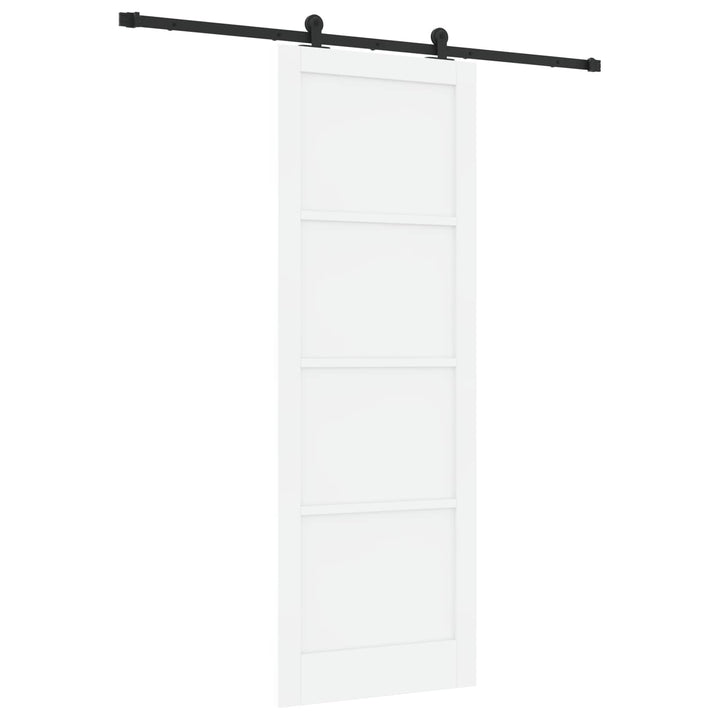 Skydedør Hvid og sort 83 x 232 cm Massivt fyrretræ
